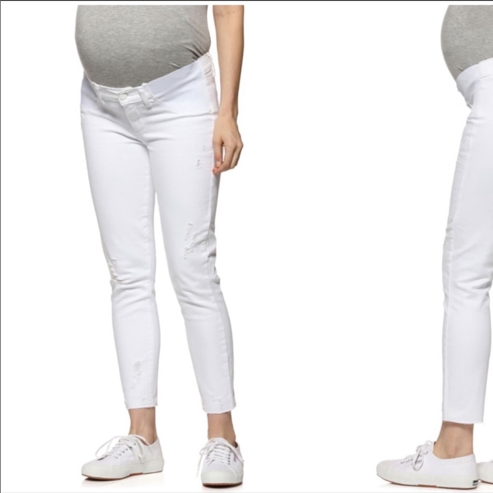 Paige Verdugo Raw Hem Crop Skinny Maternity Jeans